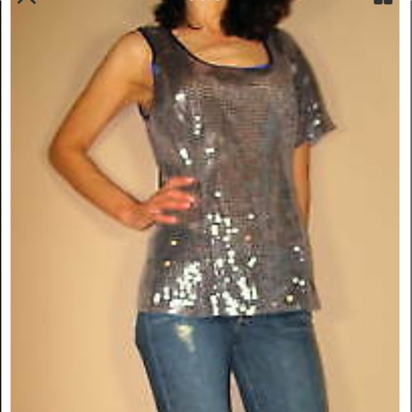 Host pick HP Anthropologie Tracy Reese Sequin One-shoulder Top Y2K Vintage New - Picture 4 of 7